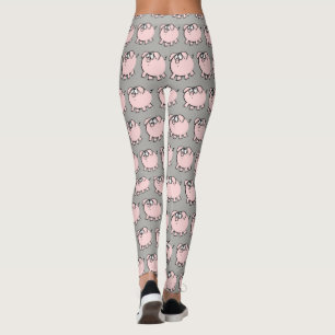 Grappig 4 Cartoon illustratievarken Kies kleur L Leggings
