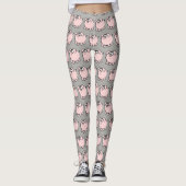Grappig 4 Cartoon illustratievarken Kies kleur L Leggings (Voorkant)