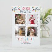 Grappig 4 Foto Kerst Kaart Feestelijke AF Custom (Staand voorkant)
