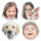 Grappig 4 Foto's Custom-Cut Vinyl Sticker (Voorkant)
