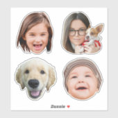 Grappig 4 Foto's Custom-Cut Vinyl Sticker (Vel)