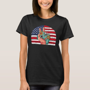 Grappig 4 juli American Flag Gaming Patriotic B T-shirt