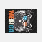 Grappig 4 juli Amerika Feest In De VS Wasbeer Fleece Deken (Voorkant (Horizontaal))