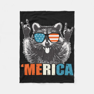 Grappig 4 juli Amerika Feest In De VS Wasbeer Fleece Deken