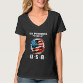 Grappig 4 juli Amerikaans Gezegde Mijn voornaamwoo T-shirt (Voorkant)