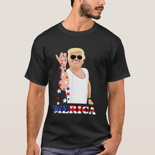 Grappig 4 juli Amerikaanse vlag Trump Merica Zout T-shirt (Voorkant)
