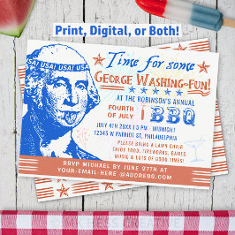 Grappig 4 juli BBQ Barbecue Feest | Washington Kaart