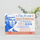 Grappig 4 juli BBQ Barbecue Feest | Washington Kaart (Staand voorkant)