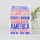 Grappig 4 juli BBQ Party | Humoristische barbecue Kaart (Staand voorkant)