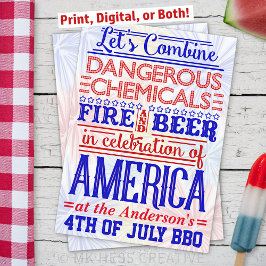 Grappig 4 juli BBQ Party | Humoristische barbecue Kaart