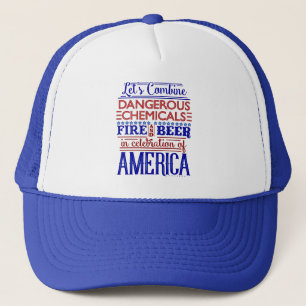 Grappig 4 juli Beer Fireworks America Humor Trucker Pet