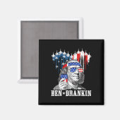 Grappig 4 juli Ben Drankin Patriotic Magneet (Voorkant / Achterkant)