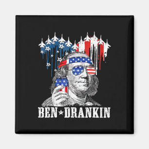 Grappig 4 juli Ben Drankin Patriotic Magneet
