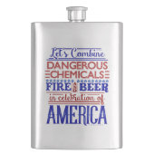 Grappig 4 juli Bier Drink Vuurwerk Joke Heupfles (Voorkant)