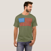 Grappig 4 juli Bier Pong Amerikaanse vlag T-shirt (Voorkant volledig)