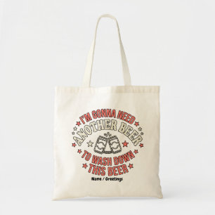 Grappig 4 juli bier T-shirt Retro nog een biertje  Tote Bag