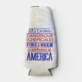 Grappig 4 juli Bier Vuurwerk | Aangepaste naam Flesjeskoeler (Voorkant)