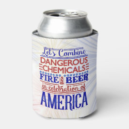 Grappig 4 juli Bier Vuurwerk | Onafhankelijkheid Blikjeskoeler
