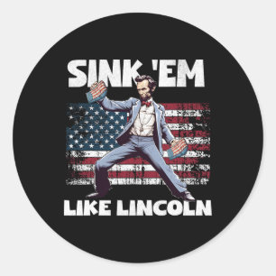 Grappig 4 juli Cornhole Ckyard Games BBQ 4 juli Ronde Sticker