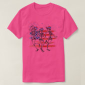 Grappig 4 juli dansend skeleton patriotic Ameri T-shirt (Design voorkant)