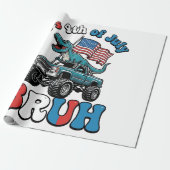 Grappig 4 juli dinosaurus monstertruck shirt_1 cadeaupapier (Uitgerold)