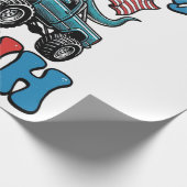 Grappig 4 juli dinosaurus monstertruck shirt_1 cadeaupapier (Hoek)