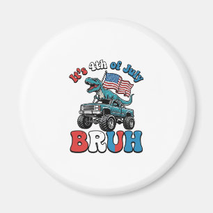 Grappig 4 juli dinosaurus monstertruck shirt_1 magneet