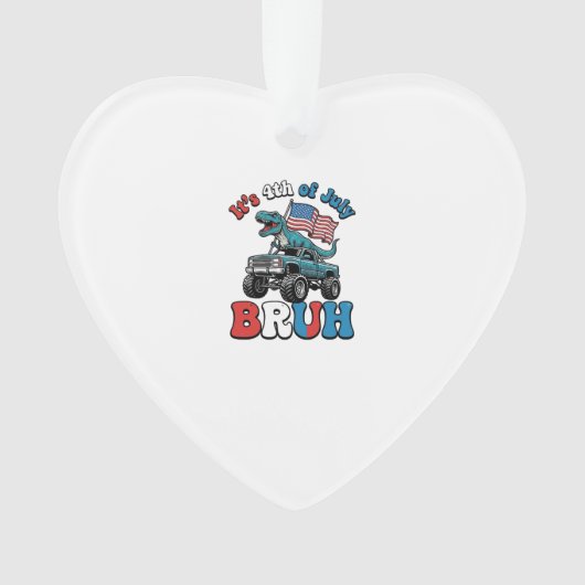 Grappig 4 juli dinosaurus monstertruck shirt_1 ornament (voorkant)