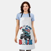 Grappig 4 juli dinosaurus monstertruck shirt_1 schort (Gedragen)