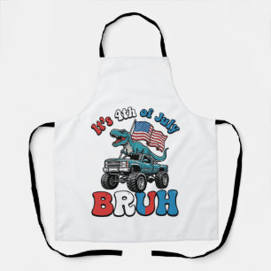 Grappig 4 juli dinosaurus monstertruck shirt_1 schort