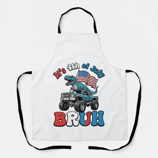 Grappig 4 juli dinosaurus monstertruck shirt_1 schort (Voorkant)