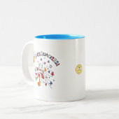 Grappig, 4 juli Duck Cute Kinder Tweekleurige Koffiemok (Voorkant links)