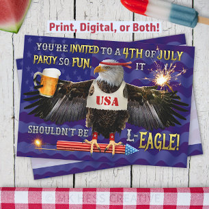 Grappig 4 juli Feest Eagle Bier Vuurwerk Kaart