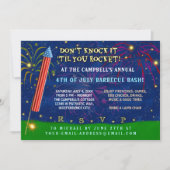 Grappig 4 juli Feest | Raket Vuurwerk BBQ Kaart (Voorkant)