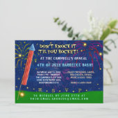 Grappig 4 juli Feest | Raket Vuurwerk BBQ Kaart (Staand voorkant)