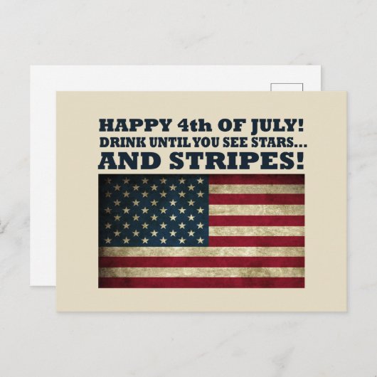Grappig 4 juli feestdagenkaart (Voorkant / Achterkant)