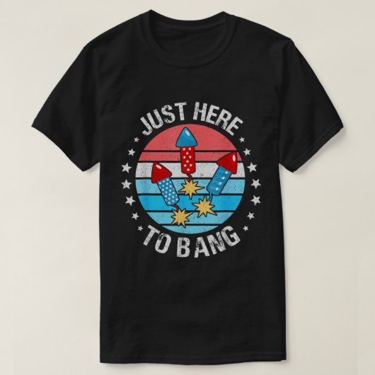 Grappig, 4 juli, hier om Mannen van vuurwerk te ba T-shirt (Design voorkant)
