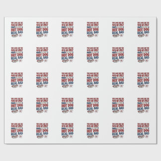 Grappig 4 juli Hot Dog Patriottisch Shirt Ontwerp_ Cadeaupapier