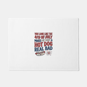Grappig 4 juli Hot Dog Patriottisch Shirt Ontwerp_ Deurmat