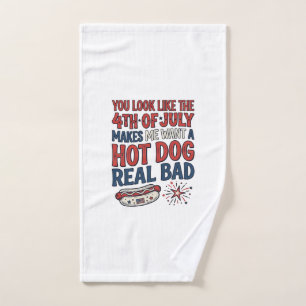 Grappig 4 juli Hot Dog Patriottisch Shirt Ontwerp_ Handdoek