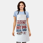 Grappig 4 juli Hot Dog Patriottisch Shirt Ontwerp_ Schort (Gedragen)