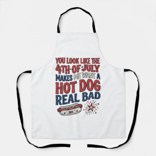 Grappig 4 juli Hot Dog Patriottisch Shirt Ontwerp_ Schort