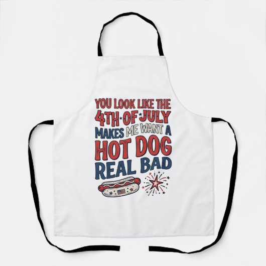 Grappig 4 juli Hot Dog Patriottisch Shirt Ontwerp_ Schort (Voorkant)