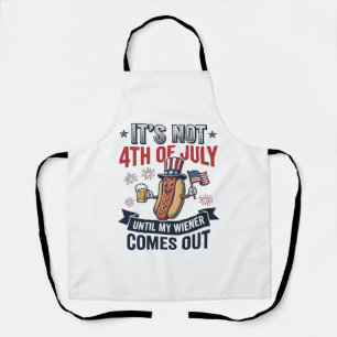 Grappig 4 juli Hot Dog Vintage Patriottisch T-shir Schort