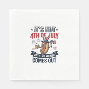 Grappig 4 juli Hot Dog Vintage Patriottisch T-shir Servet