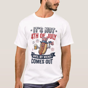 Grappig 4 juli Hot Dog Vintage Patriottische T-shi T-shirt