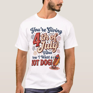Grappig 4 juli Hot Dog Vintage Shirt Ontwerp_1