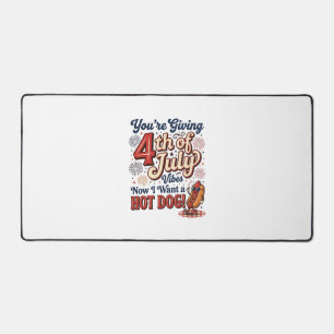 Grappig 4 juli Hot Dog Vintage Shirt Ontwerp_1 Bureaumat