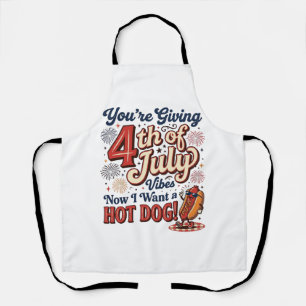 Grappig 4 juli Hot Dog Vintage Shirt Ontwerp_1 Schort