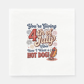 Grappig 4 juli Hot Dog Vintage Shirt Ontwerp_1 Servet